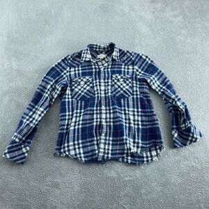 Golden By TNA Blue & White Plaid Cotton Button-Up Shirt M 5278